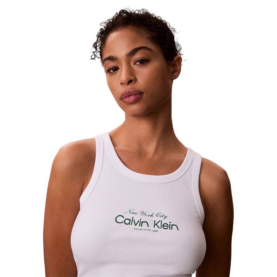 Canotta in cotone a costine slim da donna Calvin Klein | LV047F816GYAF